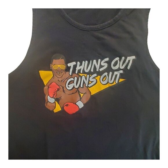 Mike Tyson Thuns Out Guns Out Mens Black Tank Top Graphic Shirt Sports Sz M  Tee - Picture 3 of 7
